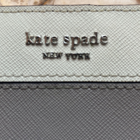 Kate Spade Saffiano Leather Continental Long Wallet White Gray Bifold - Picture 4 of 5